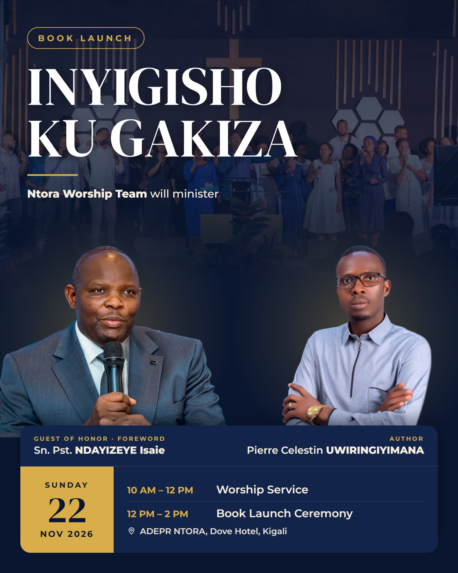 Worship Service – Inyigisho ku Gakiza Book Launch flyer